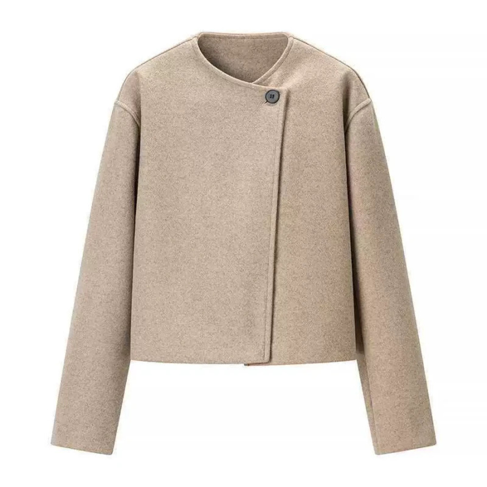 ZARA Fall Oversized Short Wool Coat Slimming Versatile